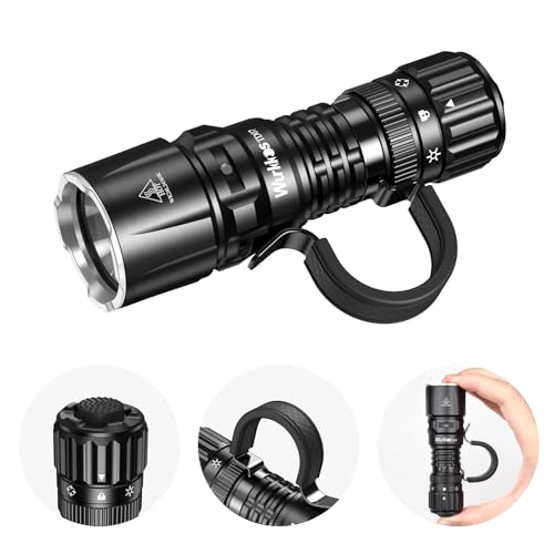 Wurkkos TD07 LED Tactical Flashlight, USB-C Rechargeable Flashlights, 1300 High Lumen EDC Small Flashlight, Turbo/Strobe Momentary, IP68 Waterproof, 6 Lighting Modes, Flash light for Emergency Camping
