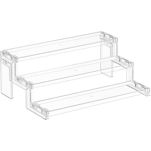 Lifewit Cupcake Stand, Perfume Cologne Organizer, Tool-Free Assembly, Display Riser, Spice Rack, Figurine Holder, Makeup Storage, Room Decor, Party Decorations, Clear, 12″ 3 Tier, 1 Pcs