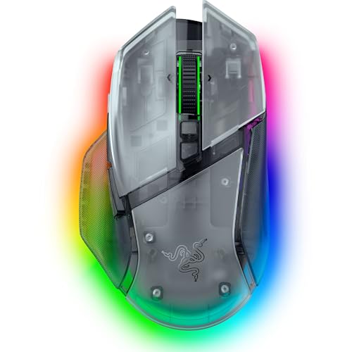 Razer Basilisk V3 Pro Wireless Gaming Mouse, 35K DPI Sensor, HyperScroll Tilt Wheel, Optical Switches, 13 Customizable Controls, RGB Lighting, Up to 140-Hour Battery Life, Phantom White