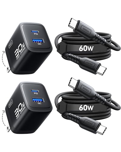 INIU for iPhone 17 Charger, 30W 2-Port Compact Type C Charger Fast Charging, Foldable USB C Charger Block with Cable for iPad Air Pro 13 11, iPhone 17 16 15 Pro Max, Samsung Galaxy S26 S25, Xiaomi etc