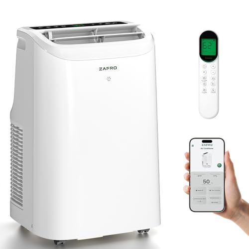 ZAFRO Portable Air Conditioners, 10000 BTU (6000 BTU SACC), Portable AC with Drainage-free Cooling, Fan & Dehumidifier, Smart AC Unit with APP/Remote, 47dB Quiet, 24H Timer for Living Room, Bedroom