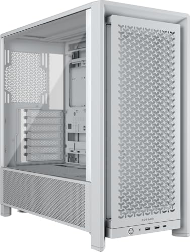 CORSAIR 4000D Frame Modular Mid-Tower ATX PC Case – High Airflow, InfiniRail Fan Mounting System, Dual 360mm Radiator Support, ASUS BTF, MSI Project Zero, Gigabyte Project Stealth – White