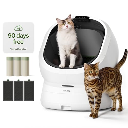 PETLIBRO Automatic Litter Box with AI-Camera Waste Analysis & 90-Day AI Trial, Open-Top Self Cleaning Litter Box for Large Cats with Multi-Cats Recognition, Weight & Usage Tracking, Auto Odor-Control