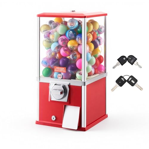 VEVOR Gumball Machine, 21 inch Candy Vending Machine Dispenser, 25-Cent Vending Machines for Shopping Malls, Supermarkets, Amusement Parks, Arcades, Holds Up to 180 1.77 inch Spherical Candies