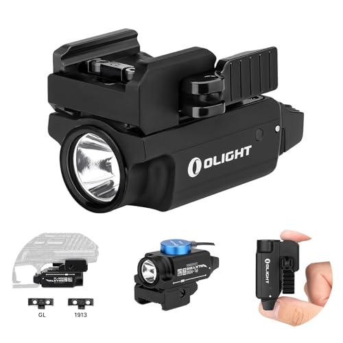 OLIGHT PL-Mini 2 Valkyrie Compact Weaponlight, 600 Lumens Tactical Flashlight with Magnetic USB Rechargeable Built-in Battery and Adjustable Rail Mount, Fits GL and 1913 Picatinny Rails