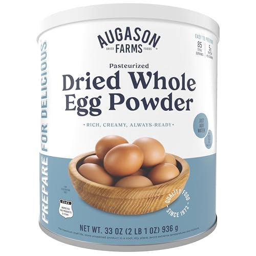 Pasteurized Dried Whole Egg Powder Can Emergency Food Supply, 85 Servings, 10 Year Shelf Life, No Additives or Preservatives, 5g Protein per Serving - Dry Egg Powder Blend, Ingredient for Baking and Cooking