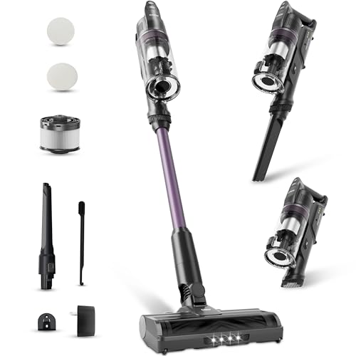 CANDY Cordless Vacuum Cleaner,45Mins Vacuum Cleaners for Home,Stick Vacuum,Strong Suction,Removeable Battery,Anti-Tangle,One Click Clean,Lightweight Handheld for Hardwood Floor Carpet Pet Hair Car