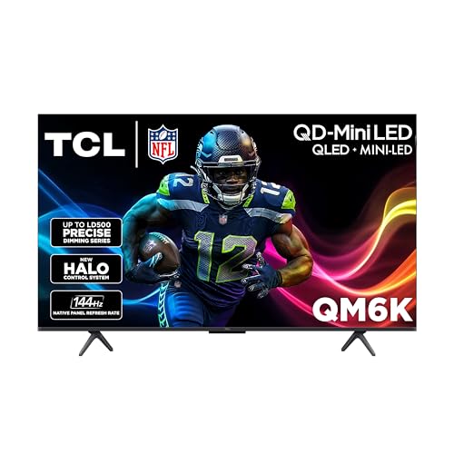 TCL 50 Inch Class QM6K Series | Mini LED QLED 4K HDR | 50QM6K, Latest Model | 120HZ-144HZ High Brightness Smart Google TV Dolby Atmos Onkyo Audio | Voice Remote Alexa Gaming Streaming Television