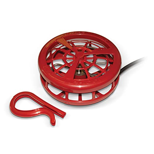 K&H Pet Products Stock Tank & Pond Heater, Ultimate Stock Tank Deicer w/ Cord Clip, Water Trough Heater for Horses, Cattle and Livestock, Full Cage, Floating, Submersible, Safety Listed - Red 500W