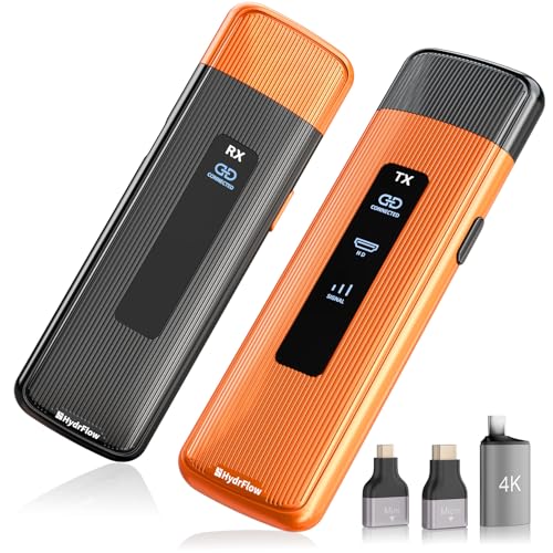 Wireless HDMI Transmitter and Receiver 4K Decode 1080P Output, 2.4G/5G Wireless HDMI Extender, 100Ft/50M Plug&Play, for Streaming Video and Audio to Monitor from PC/Laptop/PS5/iPhone 16 15 14 Pro Max