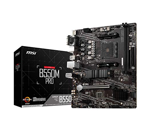 MSI PRO B550M-P Motherboard, mATX - Supports AMD Ryzen 5000/5000 G-Series, 4000 G-Series, 3000/3000 G-Series Desktop Processors, AM4 - DDR4 Memory Boost (up to 4400+ MT/s OC), PCIe 4.0 x16, M.2 Gen4