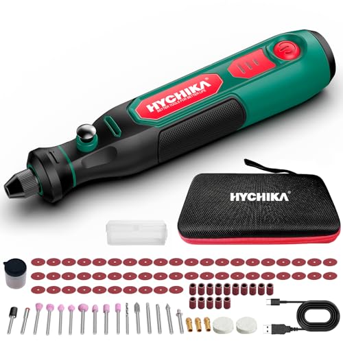 HYCHIKA Mini Cordless Rotary Tool Kit - 89PCS Accessories for Drilling, Sanding, Polishing, Engraving, 3.6V Multi Tool with Variable Speed, USB-C Charging, Ideal for DIY fine Work.
