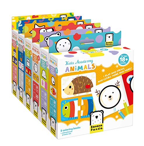 Banana Panda Kids Academy Preschool Learning Activities Bundle - Complete Set of 6 Boxes Includes 12 Activity Books and 70 Puzzles for Early Learning, Designed for Kids from Ages 18 Months to 3 Years