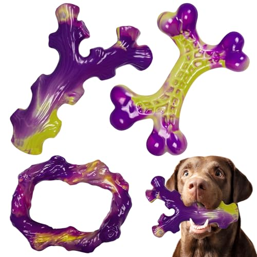 Frienhund Tough Dog Toys for Aggressive Chewers 3 Pack, Indestructible Dog Toys for Large Dogs, Dog Chew Toys, Aggressive Chew Toys to Keep Them Busy, Dog Bones for 15-100lbs Puppy/Medium/Large Breeds