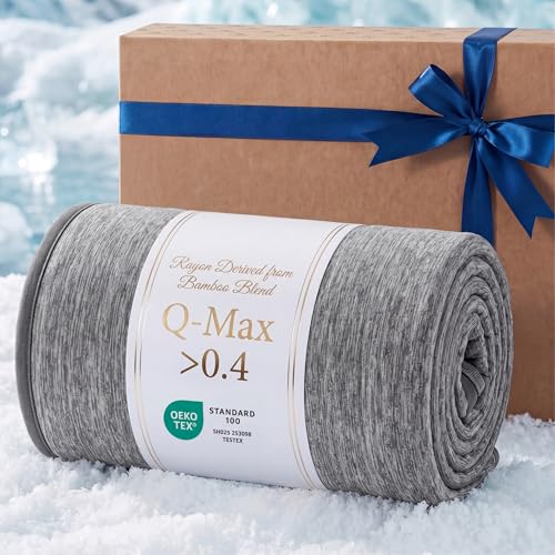 Bedsure Silky Soft Summer Cooling Blanket for Hot Sleepers, Rayon Derived from Bamboo Cold Throw Blanket for Couch, Arc Chill Lightweight Bed Cooling Throw for Camping Picnic Travel Outdoor, 50x70