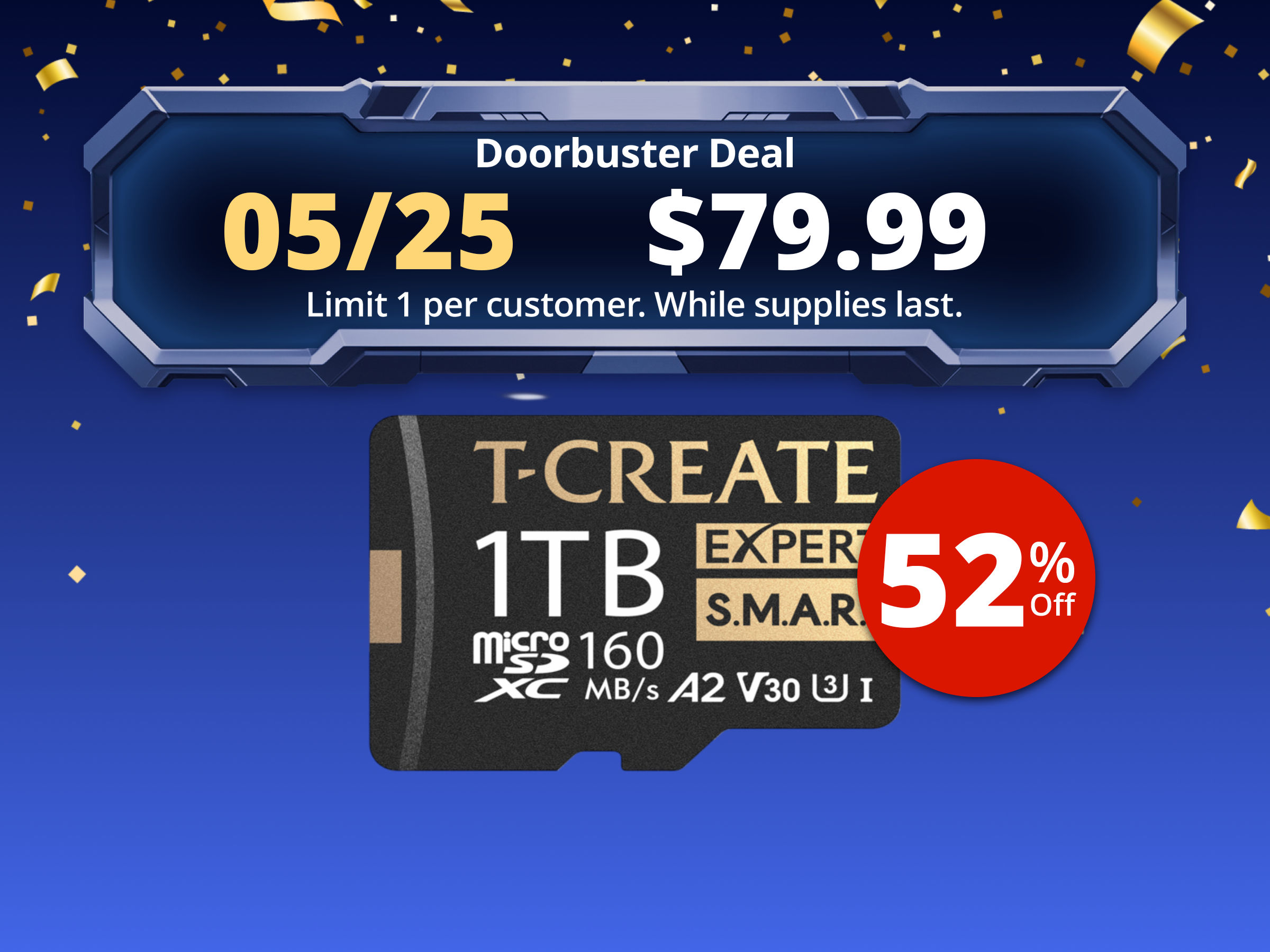 TEAMGROUP 1TB T-Create Expert S.M.A.R.T Monitored A2 microSDXC UHSI-I/U3 V30 4K High speed memory card with adapter, Compatible with GoPro, Insta360, Speed up to 160MB/s (TTCS1TIA2V3003)