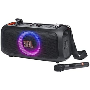 JBL PartyBox On-The-Go Essential - Portable Party Speaker with Built-in Lights and Wireless mic, Amazing JBL Pro Sound, IPX4 splashproof Protection, 6 Hours of Playtime, Convenient Shoulder Strap
