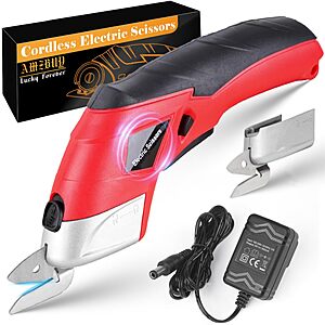 Father Day Gifts from Daughter Son Wife for Dad, Cordless Electric Scissors Cardboard Cutter 4V Powerful Box Cutter with 2 Blades Rechargeable Shears for Cutting Fabric Carpet Leather for DIY Lovers