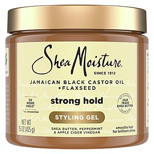 SheaMoisture Strong Hold Styling Gel+Flaxseed Jamaican Black Castor Oil Gives Controlled Style,AllDay Hold,Infused With Castor Seed Oil,SheaButter & Indulgent Scent ParabenFree AntiFrizz Hair Gel 15oz